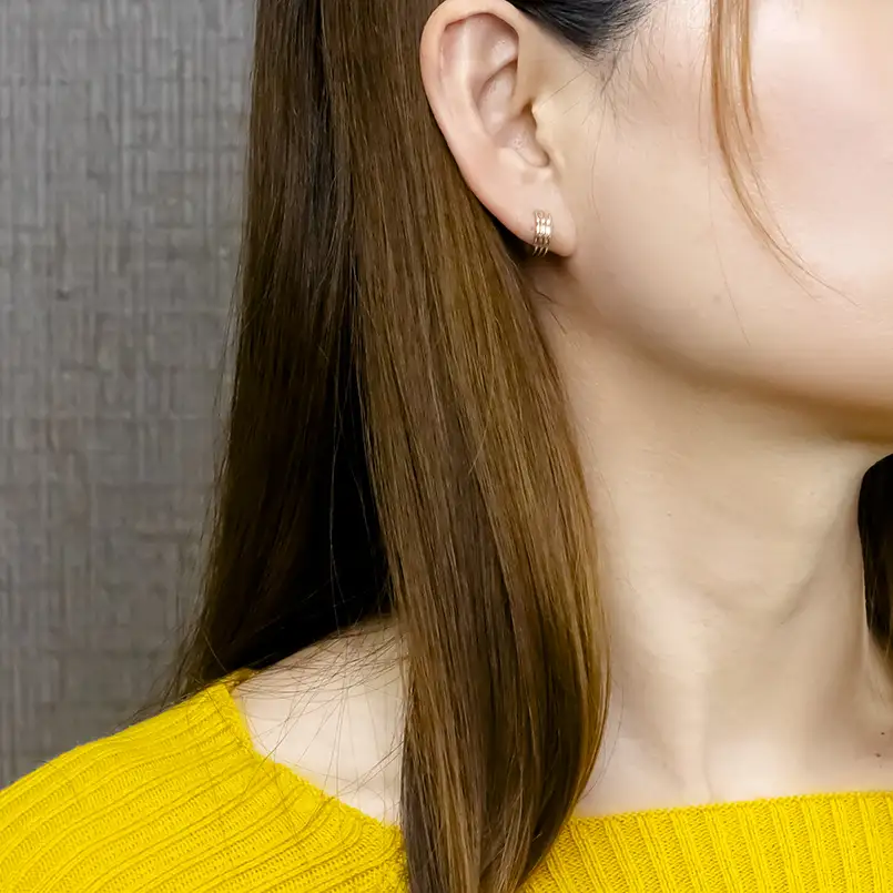 フープピアス プラチナ 18金 レディース 幅広 イエローゴールドK18 ピンクゴールドK18 pt900 コンビ スリーカラー ペア 両耳用 260331hy201 SWAA377