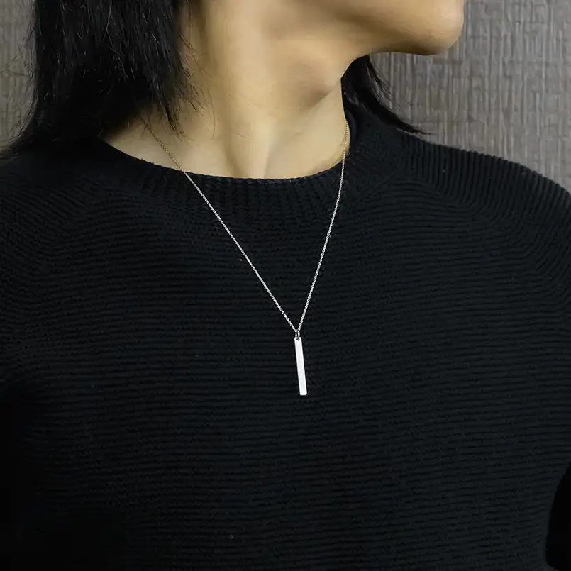 純プラチナ ペンダントトップ 造幣局検定刻印付 pt999 バーネックレス メンズ 鍛造 プレート ネックレス チャーム 251204201pt999m SWAA379-b