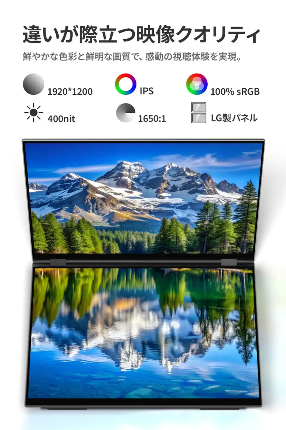 EHOMEWEI デュアルモニター IPS 16インチ 薄型6mm [1309]