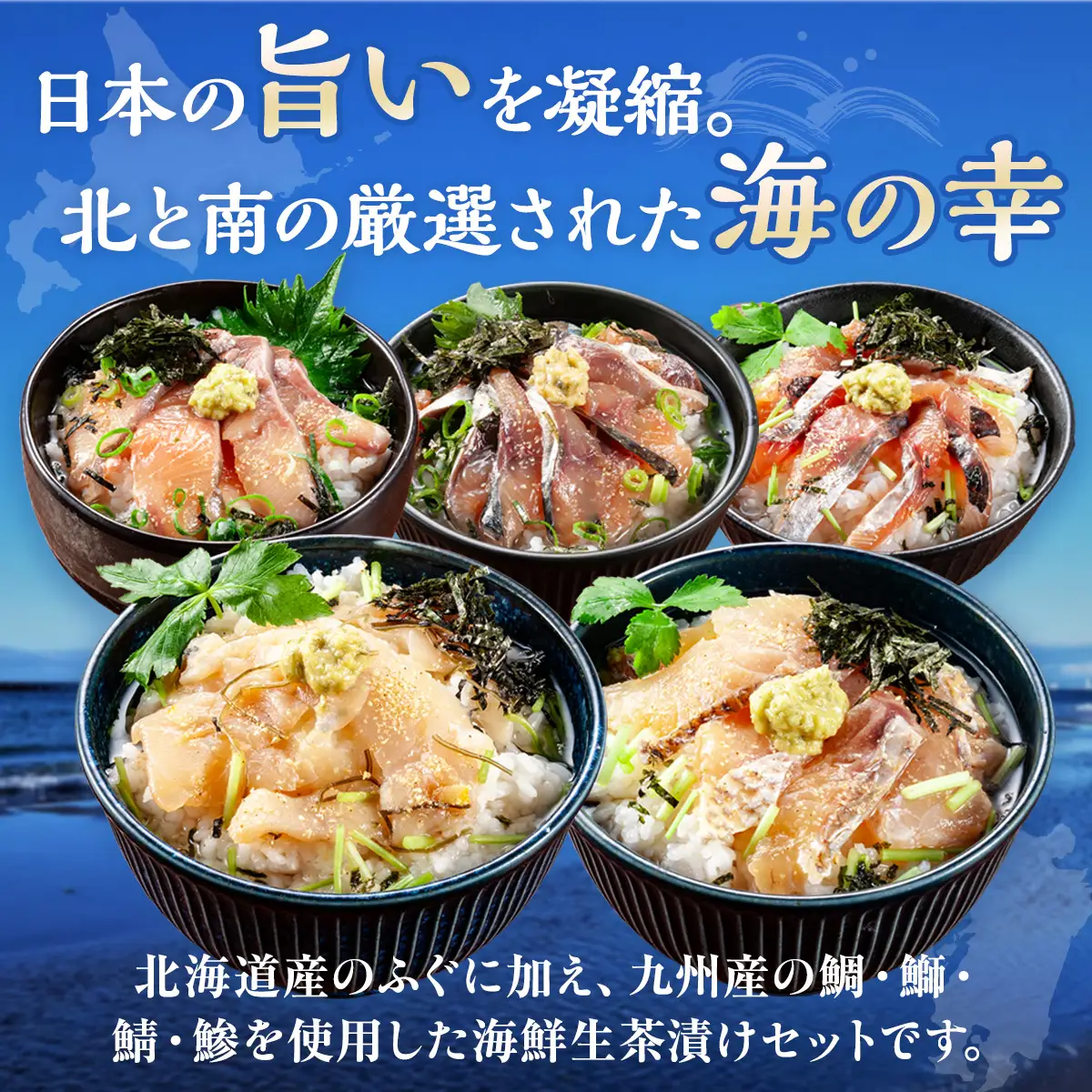 海鮮生茶漬け ふぐ 鯛 サバ ブリ アジ （5種6パック） AE022