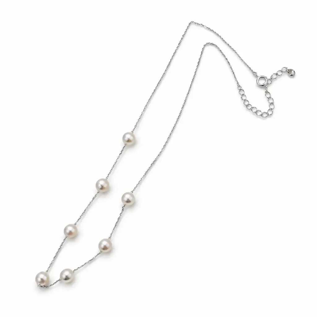 2106 あこや真珠 6.0mm シルバーステーションネックレス パールネックレス 本真珠ネックレス フォーマルネックレス 冠婚葬祭アクセサリー セレモニー レディースネックレス 日本産真珠 卒業式 入学式 ギフトジュエリー 伊勢 伊勢志摩