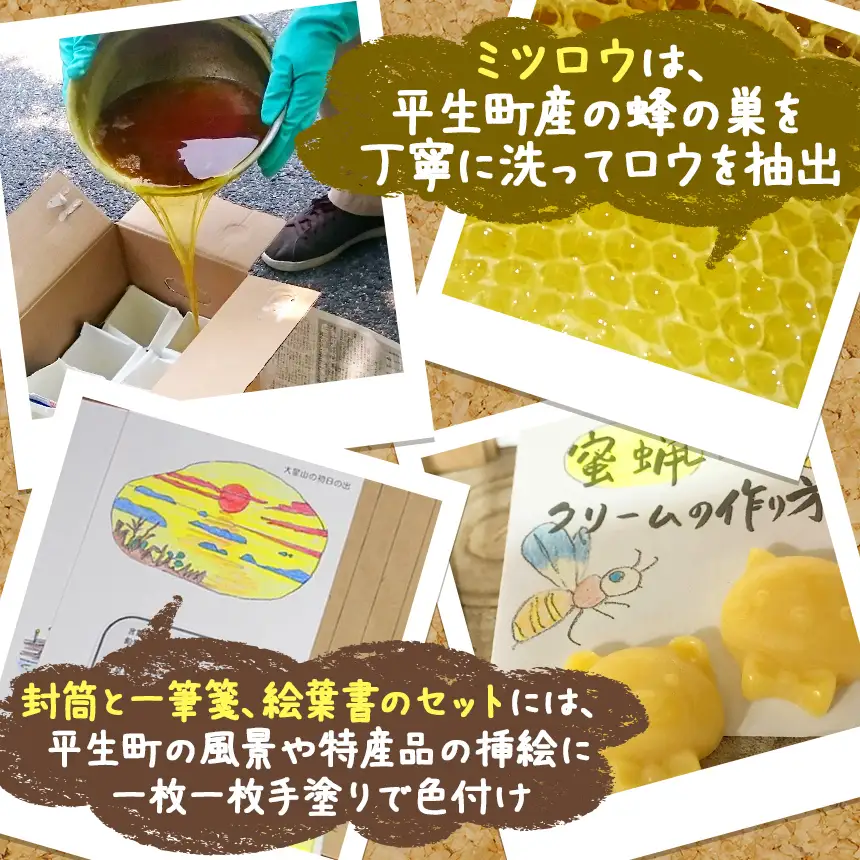 【思いやり型返礼品 】 国産 ミツロウ 自然 の 恵み と 手仕事 から生まれた 蜜蝋ラップ 手作りキット ＆ 手作り 雑貨 の ほっこり ギフト