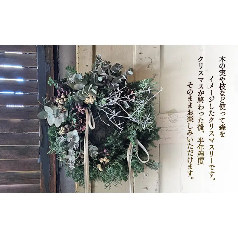 クリスマスリース（forest）リース クリスマス 直径約30cm インテリア ドライフラワー 雑貨 プレゼント ギフト 贈り物 お部屋 玄関飾り 日進市 愛知県