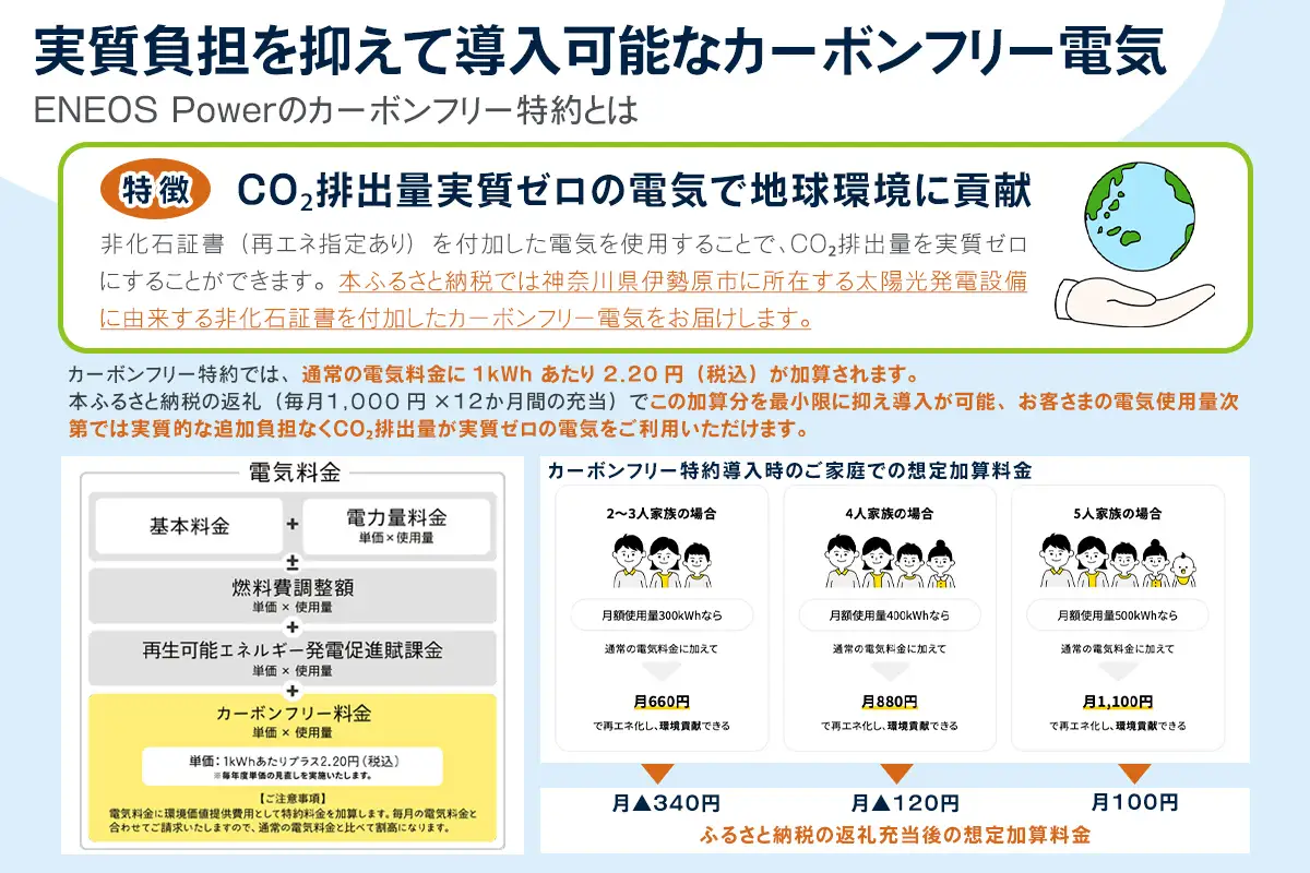 伊勢原市産 カーボンフリー電気 12,000円分【申込条件を要確認】※お1人様1口のみ [1095]