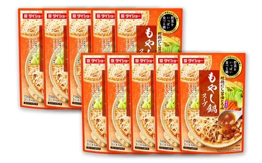 野菜をいっぱい食べる鍋 もやし鍋スープ 750g×10袋 ダイショー 地鶏だし 鍋 スープ