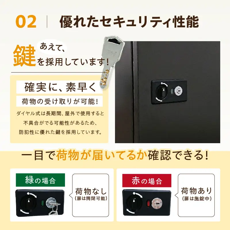 宅配ボックス　大容量　２段型鍵付き　ダークグレー_50-229-1-2