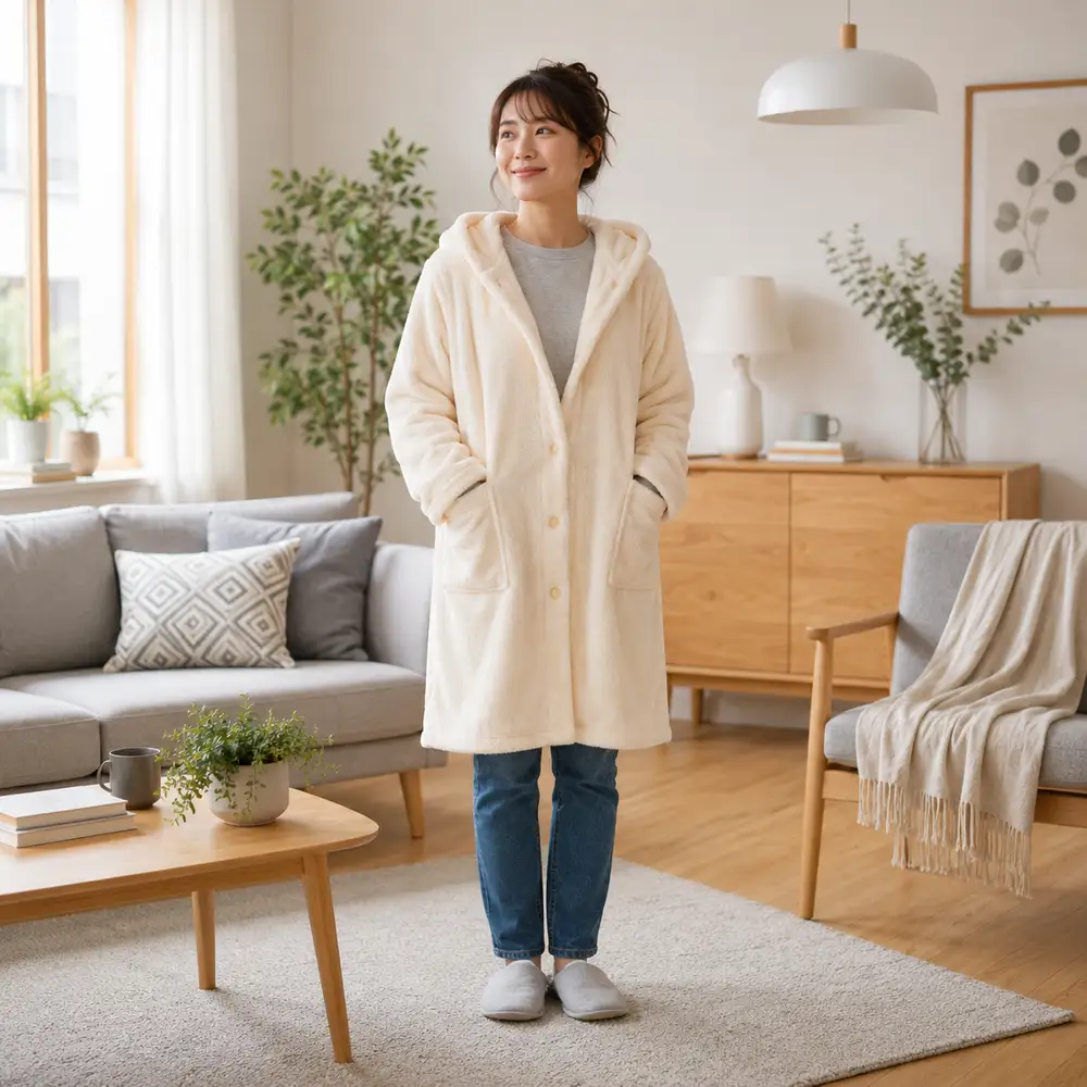 吸湿発熱ホットテックス® あったか 着る毛布 1枚 A-35110Y 130Y IV