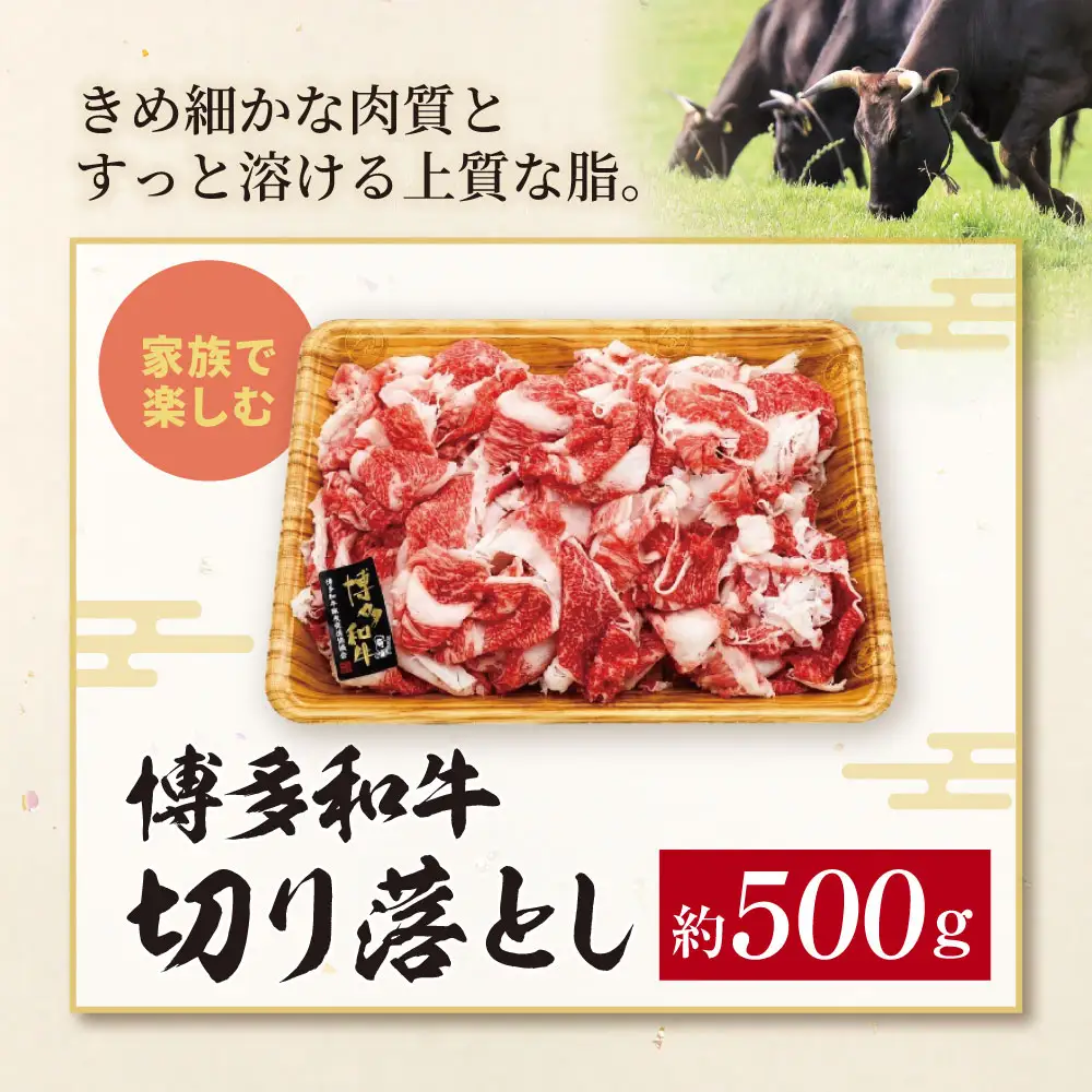 Z59-29 博多和牛A4ランク以上 切り落とし 約500g 博多和牛