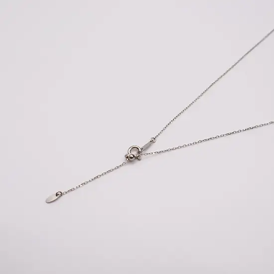 2064 Pt　あこやベビーパール3.5～4.0㎜　ダイヤモンド0.14ct　スライドタイプネックレス