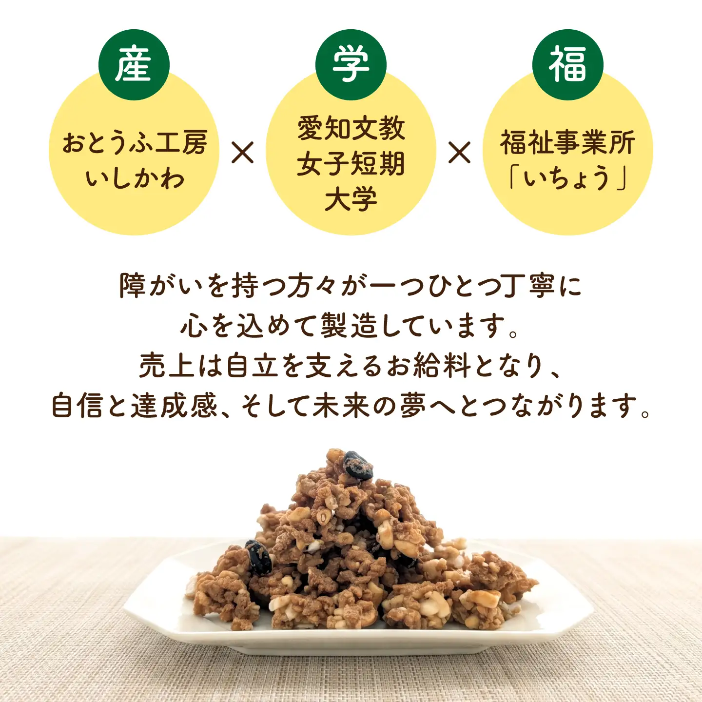 夢みるグラノーラ（みたらし味）180g×3袋 / シリアル 菓子 大豆 / 稲沢市 / 一般社団法人M＆I[BMBY001]