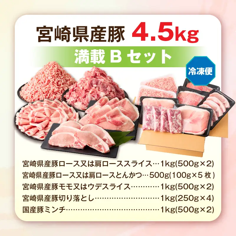宮崎県産豚4.5kg 満載Bセット
