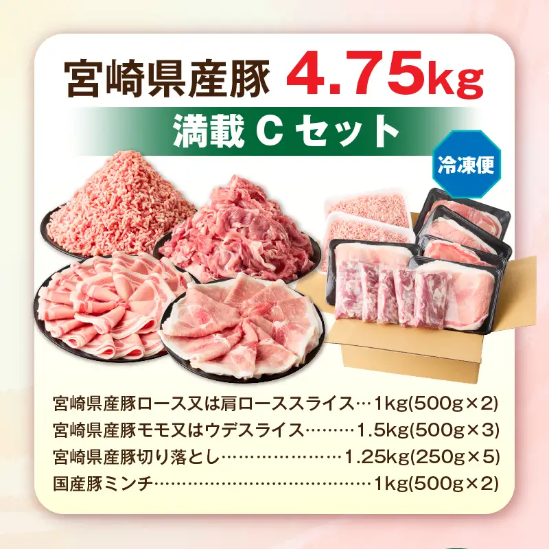 宮崎県産豚4.75kg 満載Cセット