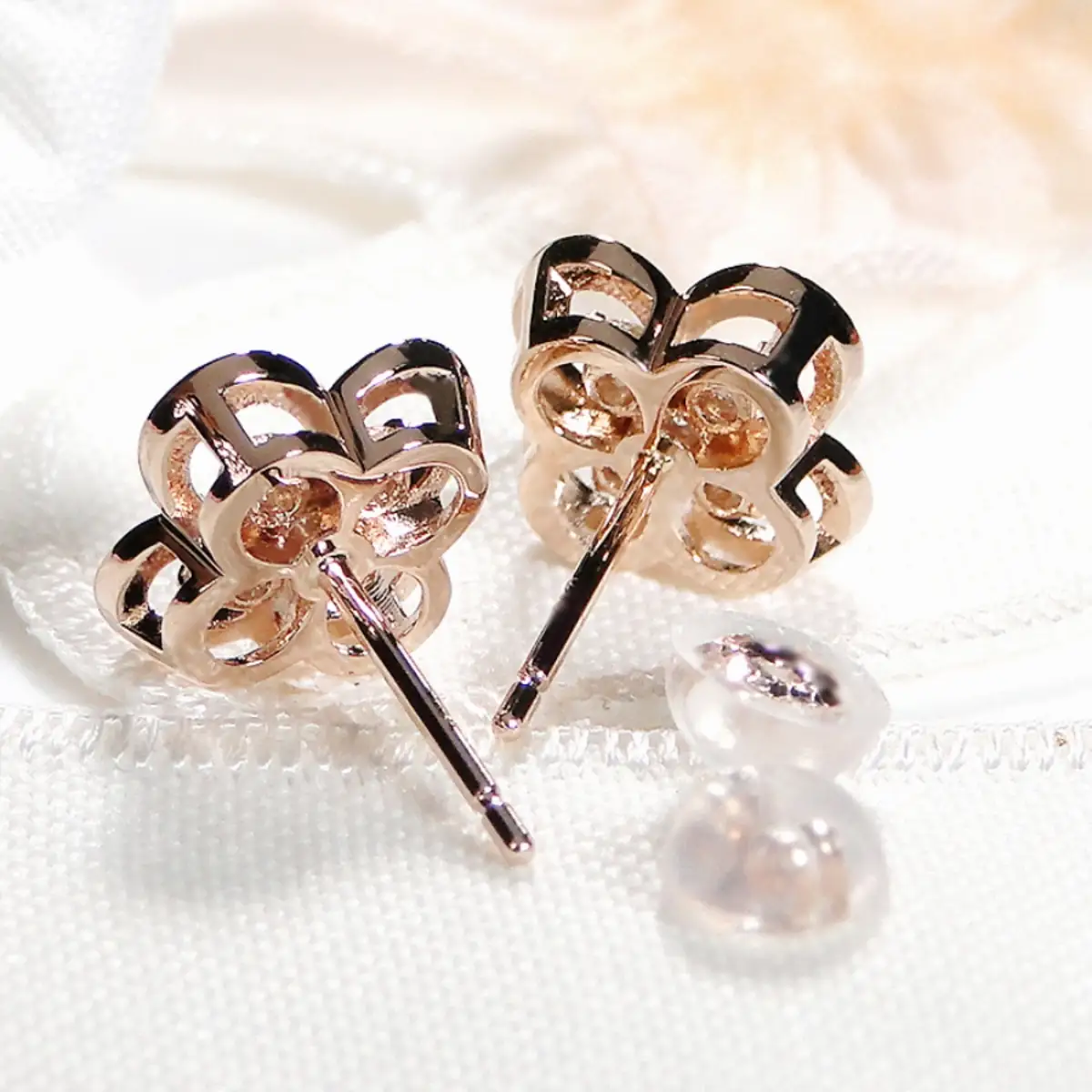 K18PG【0.26ct】ダイヤモンド クローバー ピアス CSP00048-18P SWAV086-c