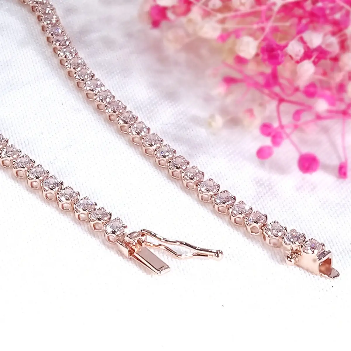 K18PG【2.0ct】ダイヤモンド テニス ブレスレット CSBL00019-18P SWAV089-b