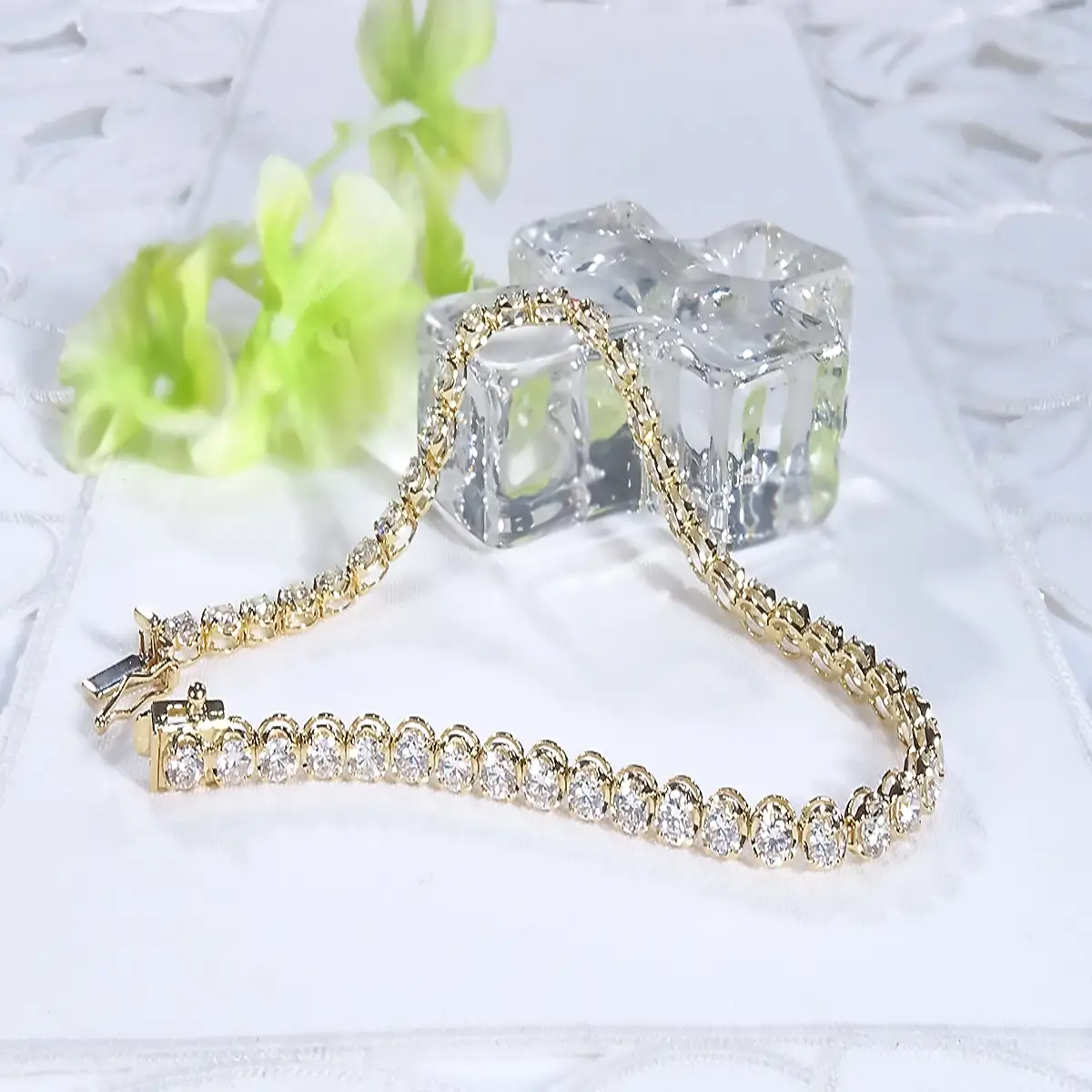 K18YG【5.0ct】ダイヤモンド テニス ブレスレット CSBL00036-18Y SWAV091-a