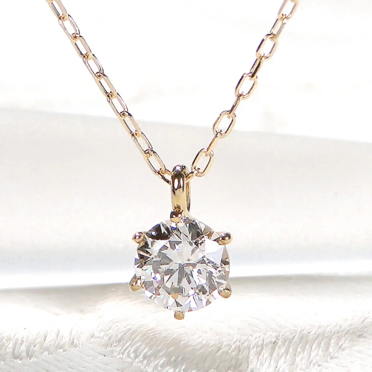 K18YG【0.20ct】６本爪一粒ダイヤモンドペンダントネックレス EmN0171-18Y SWCJ017-b