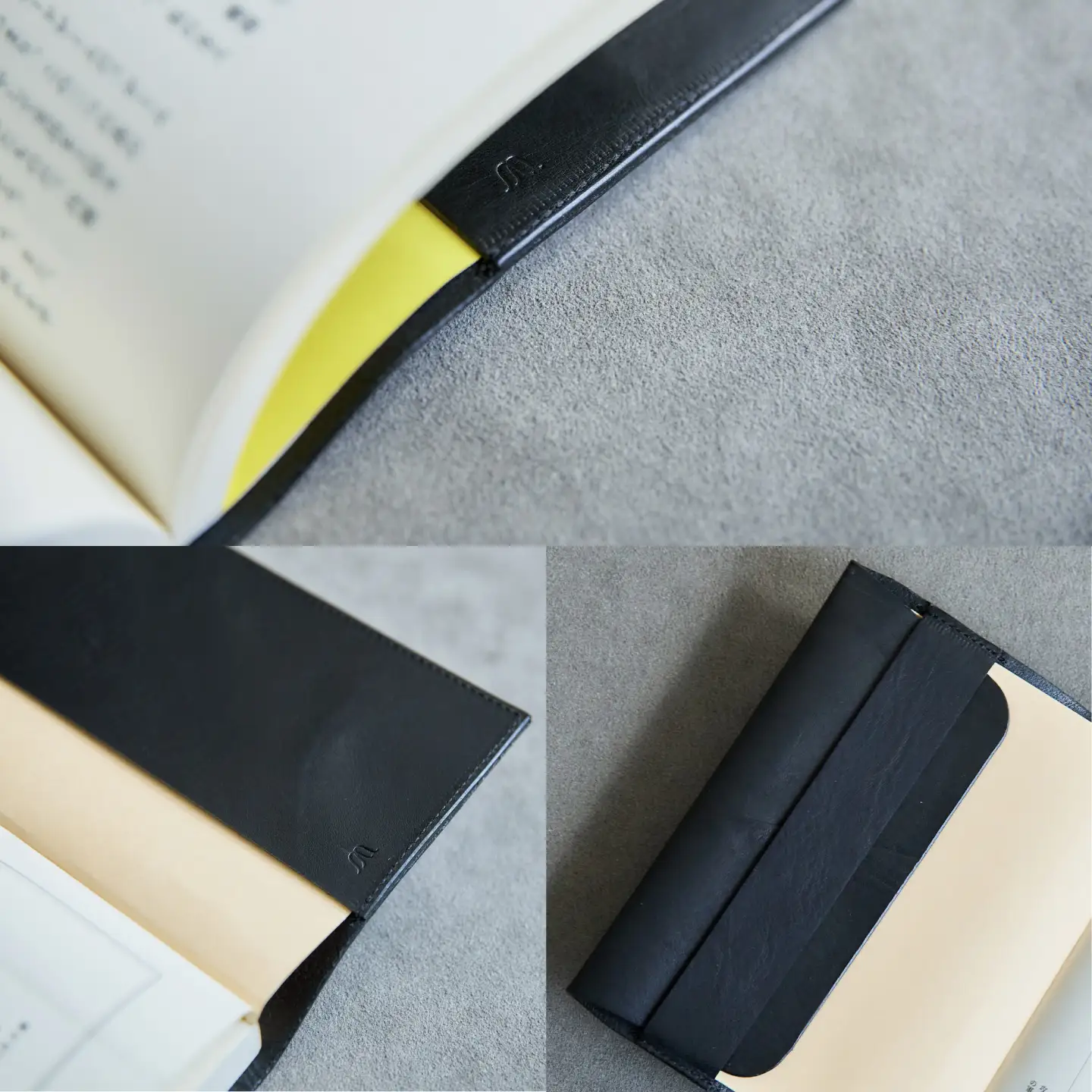 革 ブックカバー A5判（ブラック）/ 革 ブックカバー 本 ブック カバー おしゃれ ビジネス プレゼント ギフト 日用品 A5 a5 A5サイズ 革 革小物  黒 / 諫早市 / 伊東製靴店 /[AHCN014]
