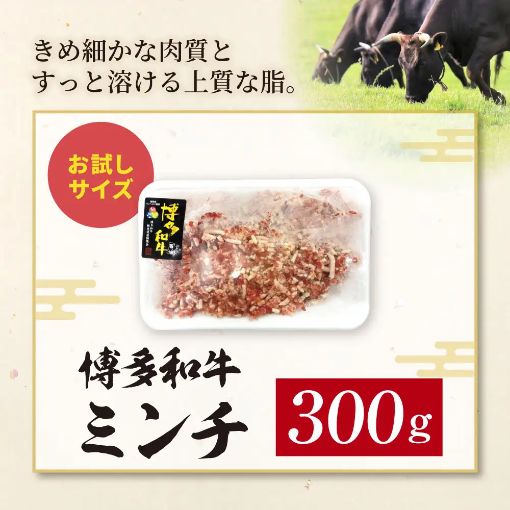 Z59-43 博多和牛100%ミンチ(挽肉)【訳あり】300g 博多和牛