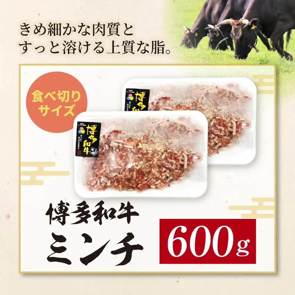 Z59-44 博多和牛100%ミンチ(挽肉)【訳あり】600g(300g×2個) 博多和牛