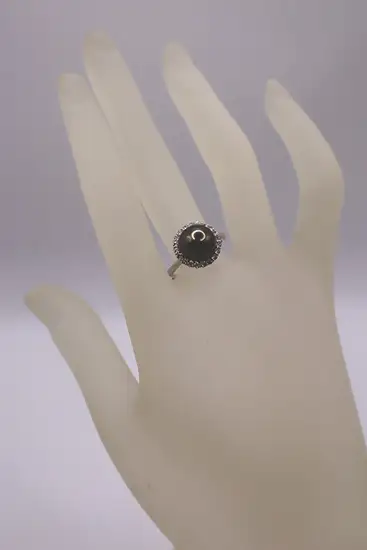 2072 Pt900　タヒチ黒蝶真9.0㎜up　ダイヤモンド0.27ct up　リング