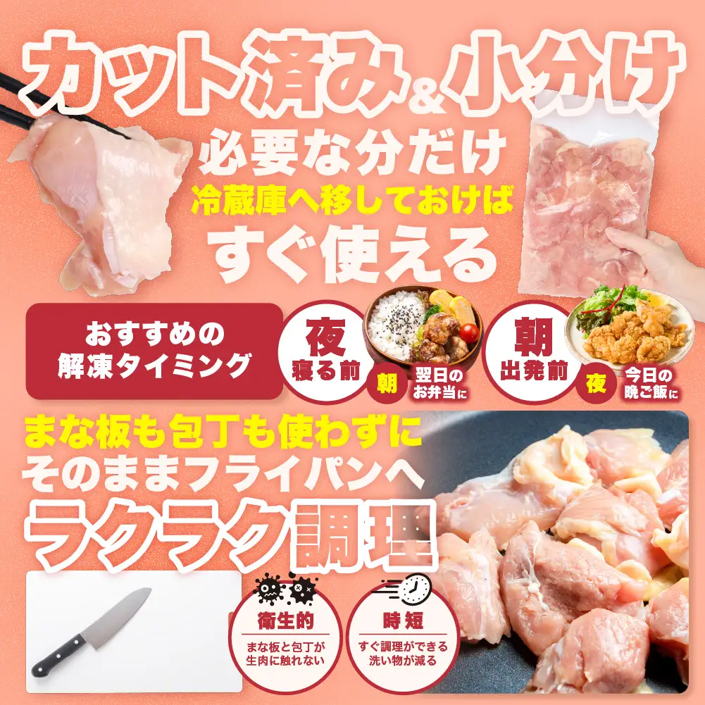 鶏肉 九州産 若鶏 もも むね 切身 セット 合計4.8kg 各2.4kg （300g×8袋） 鶏肉