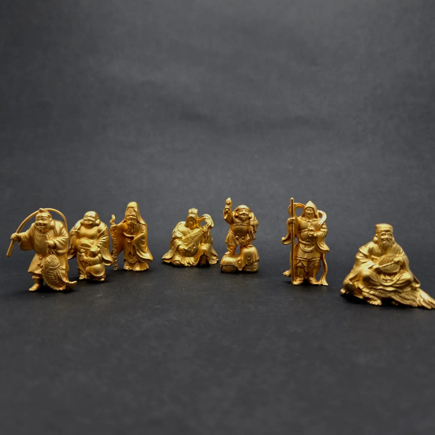 【造幣局ホールマーク入り】【純金】七福神　大7個セット　各15~16g　【甲斐石和温泉七福神】　252-034