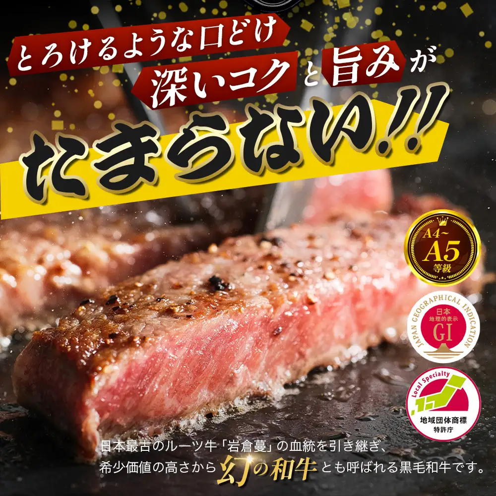 【比婆牛】A5～A4ランク ロースステーキ 300g(150g×2枚) | 牛肉 黒毛和牛 ステーキ