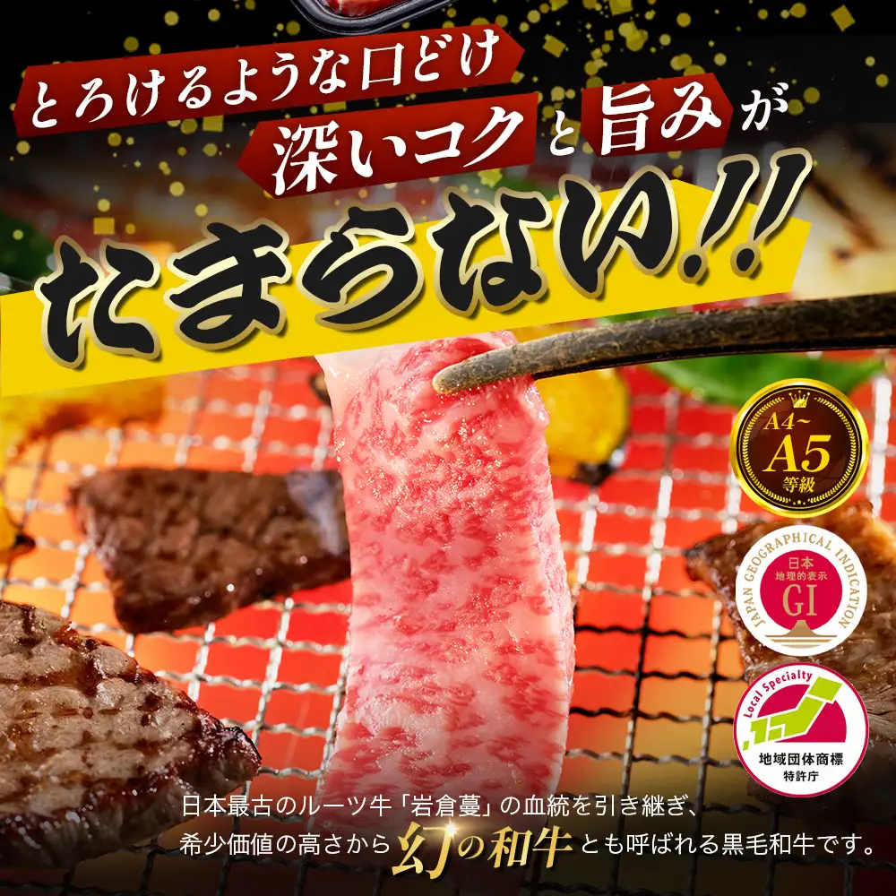 【比婆牛】A5～A4ランク ロース2種焼肉セット 400g | 牛肉 黒毛和牛 食べ比べセット 焼き肉