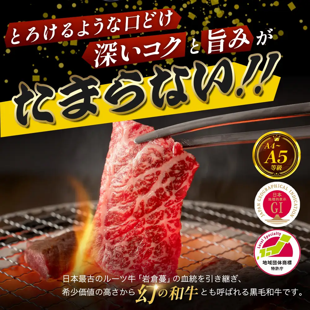 【比婆牛】A5～A4ランク 焼肉用4種セット(ロース・肩ロース・モモ・バラ)600g | 牛肉 黒毛和牛