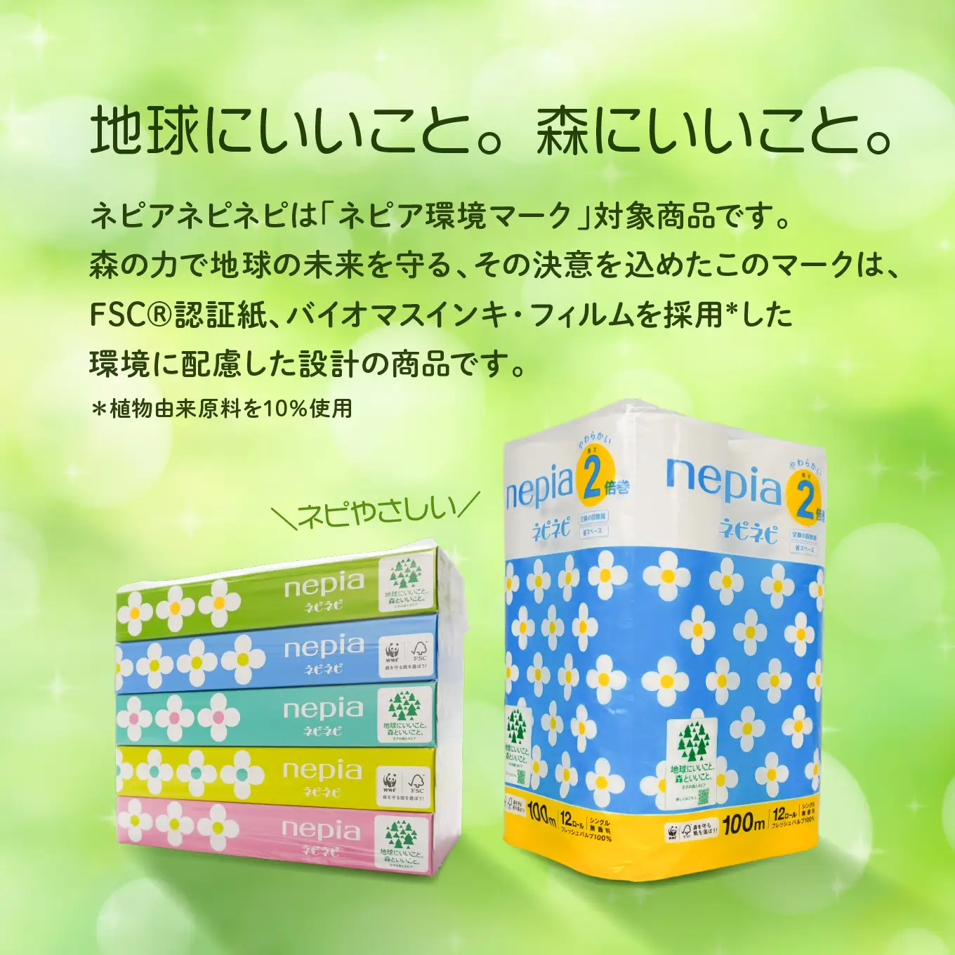 ＜2か月定期便＞ ネピア ネピネピティシュ 150W 計90個 5個パック×18パック ＆ トイレットロール 2倍巻 シングル 100ｍ 12ロール×6パック nepia フレッシュパルプ100％ FSC®認証紙 防災ストック 備蓄 日用品 大容量 まとめ買い 青森県 八戸市