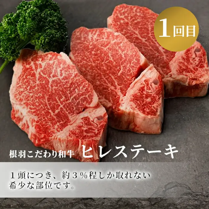 全3回★黒毛和牛 ステーキ定期便 ヒレステーキ ロースステーキ サーロインステーキ サイコロステーキ 希少部位 和牛 牛肉 肉 牛 焼き肉 ステーキ バーベキュー 定期便 限定 50000円 5万円 肉定期 長野県 根羽村