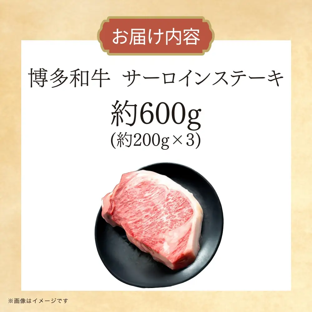 DK-019_博多和牛　サーロインステーキ　約600g（約200g×3）
