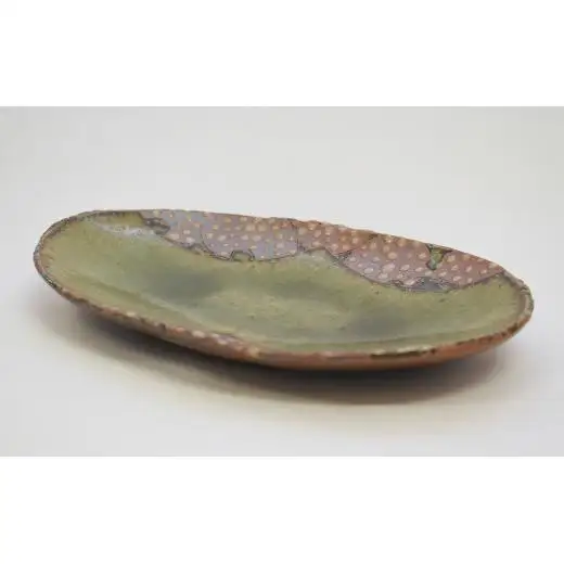 釉彩オーバル皿 2枚セット 和食器 お皿 長皿 陶芸品《受注制作》皿 中皿 楕円皿 長皿 パスタ皿 カレー皿 食器 手作り おすすめ おしゃれ モダン 陶芸 陶器 陶芸作家