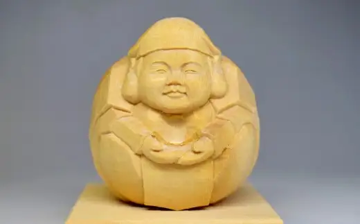 神鹿円福 （ しんろくえんぷく ） 大黒天 1個 インテリア 彫刻 手彫り 一点物 縁起物 仏像彫刻 仏像 鹿の角 御守り お守り おまもり