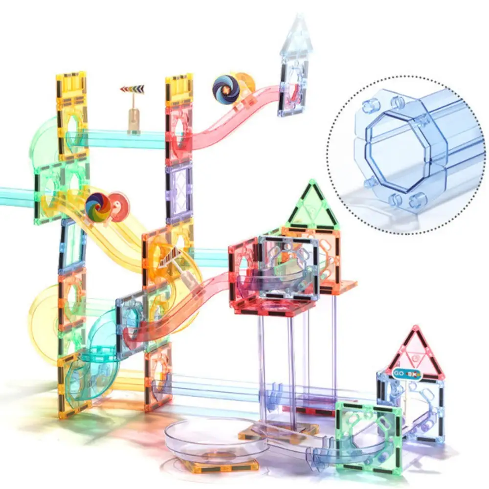 kebo 知育玩具 おもちゃ 磁石ブロック ビー玉転がし 208pcs | 積み木 スロープトイ 立体パズル お誕生日 入園 入学 お祝い 恐竜 マグネットブロック リニューアル新登場 ボールコースター