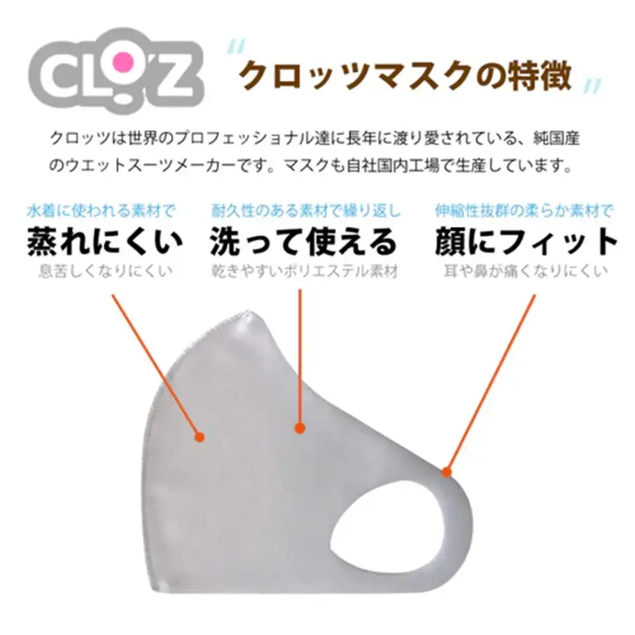 クロッツマスク2枚 4Lサイズ（ブラック）_2760R-2