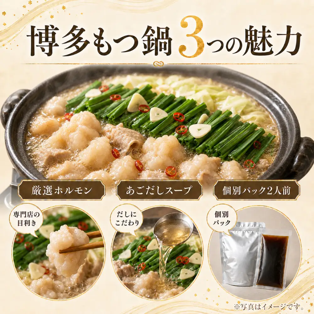Z59-107 定期便 博多醤油もつ鍋 【訳あり】セット2人前(年2回)
