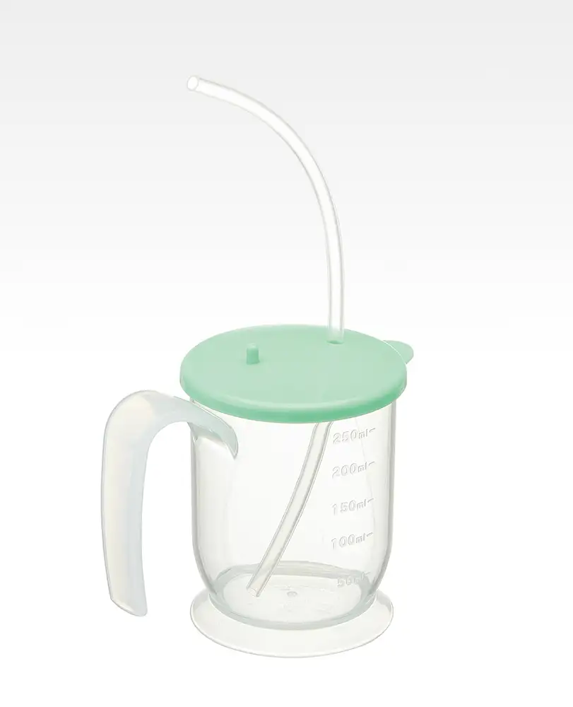 ストロ付きーコップ 280ml KSNS1 グリーン skt186 389047