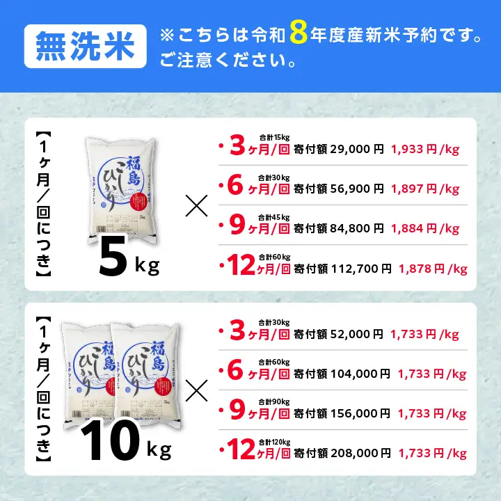 《先行予約》【9ヶ月定期便】無洗米 令和8年産 こしひかり 5kg 無洗