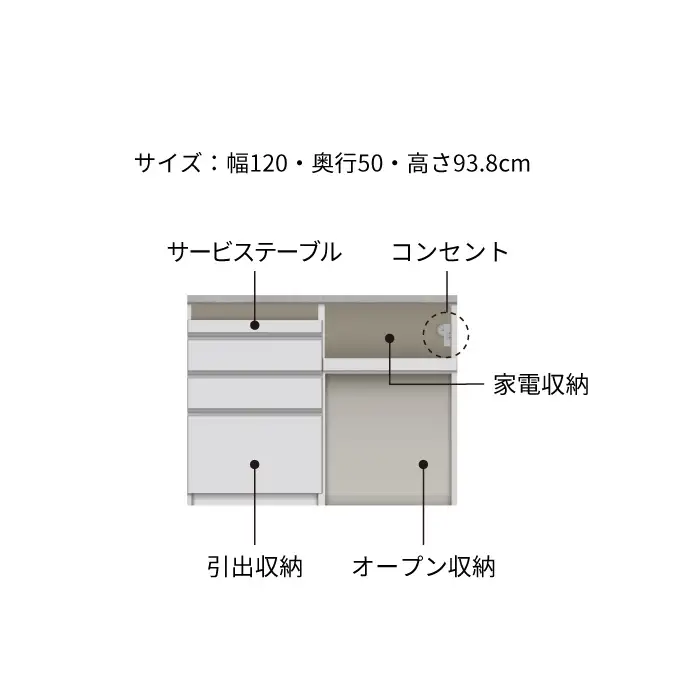キッチンボード JN-1202R下台 [No.1171] ／ 家具 インテリア 岐阜県