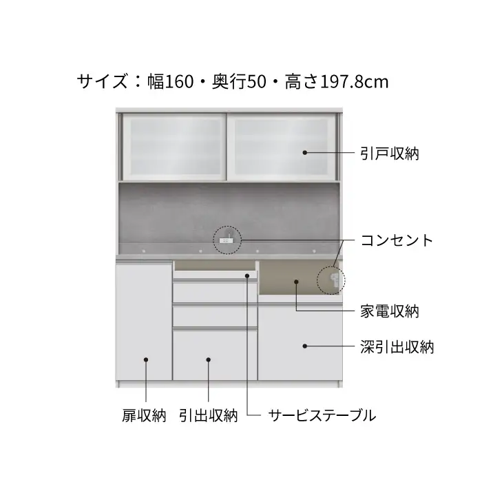 キッチンボード JN-1600R [No.1205] ／ 家具 インテリア 岐阜県