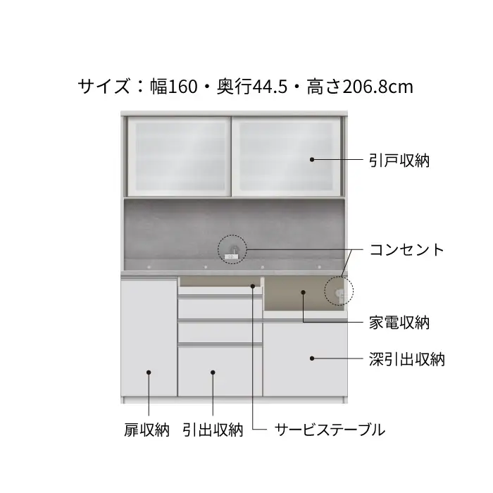 キッチンボード JNH-S1600R [No.1210] ／ 家具 インテリア 岐阜県