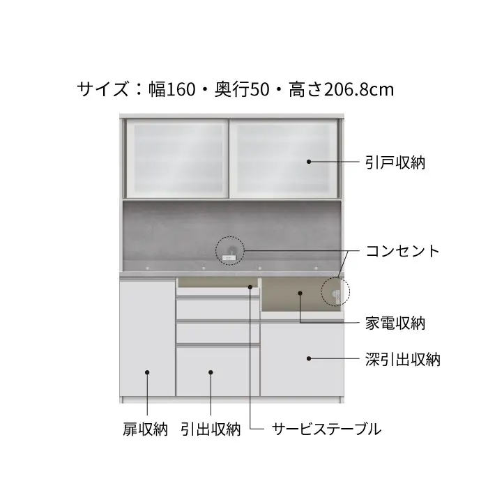 キッチンボード JNH-1600R [No.1211] ／ 家具 インテリア 岐阜県