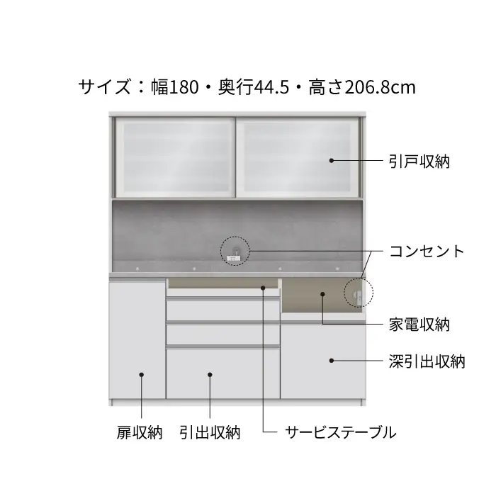 キッチンボード JNH-S1800R [No.1216] ／ 家具 インテリア 岐阜県