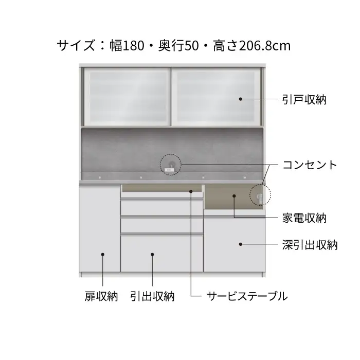 キッチンボード JNH-1800R [No.1217] ／ 家具 インテリア 岐阜県
