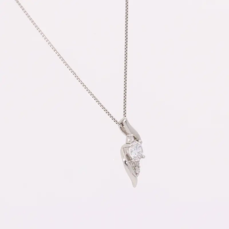 プラチナ900 ネックレス ダイヤモンド 中石 0.2ct up 脇石0.02ct EJ-110