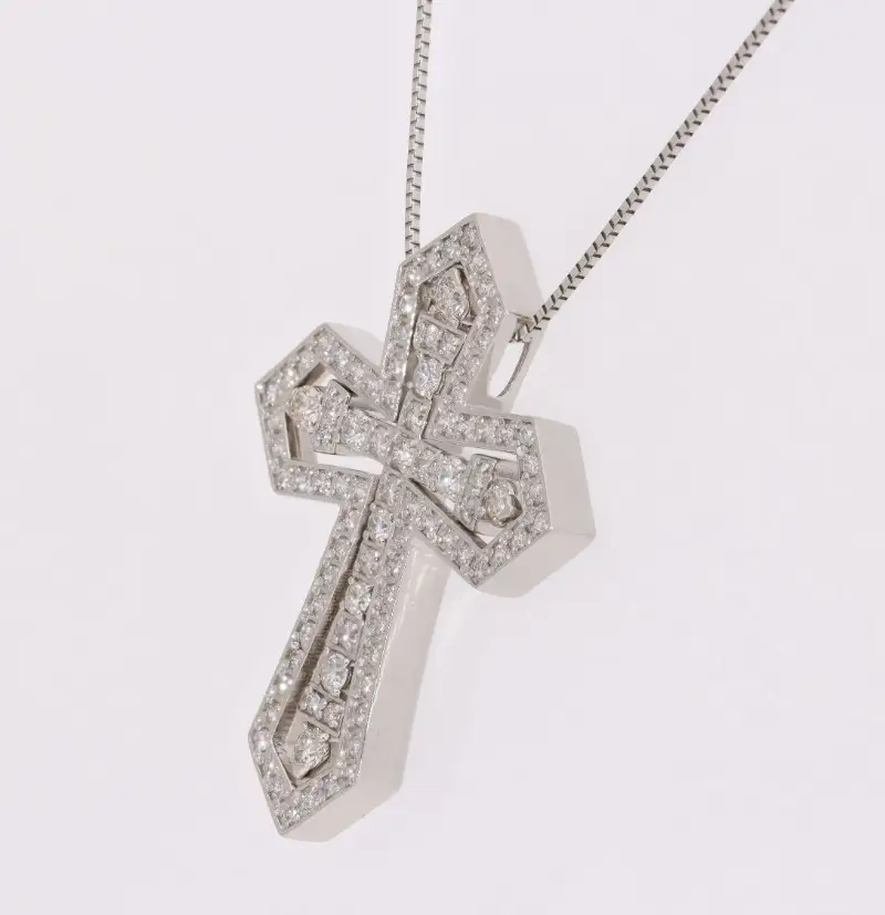 プラチナ900 クロスダイヤモンドネックレス 1.00ct EJ-111
