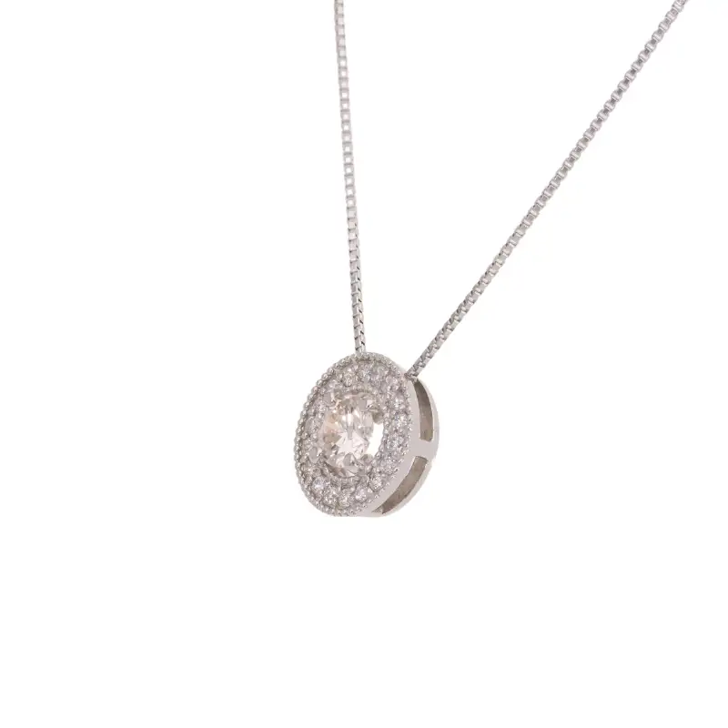 プラチナ900 ネックレス ダイヤモンド 中石 0.25ct up 脇石0.10ct EJ-112