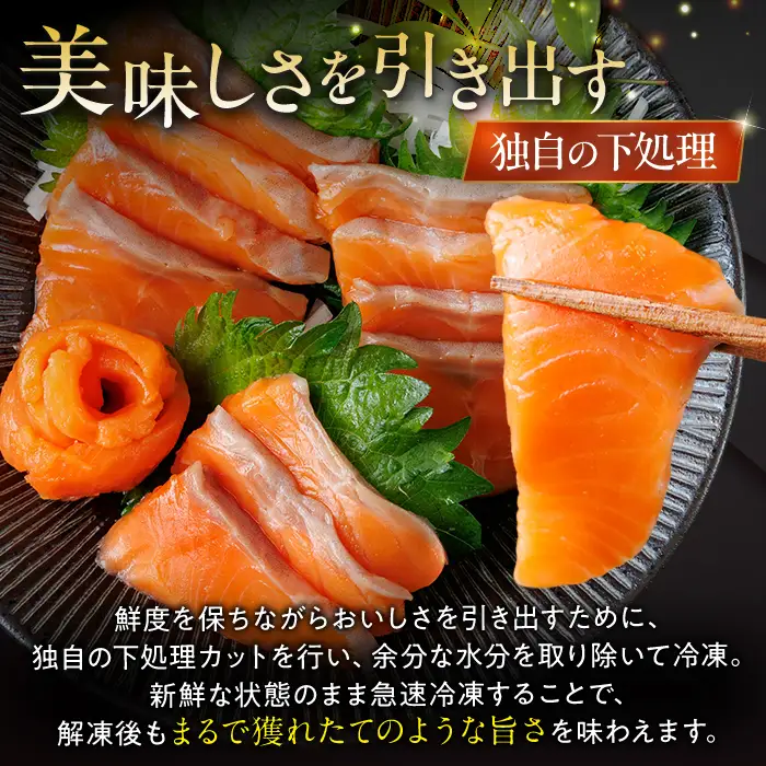 お刺身用 サーモン切り落とし (計1kg) 鮭 小分け 真空 パック 冷凍 刺身 シャケ サケ 魚 魚介 漬け丼 海鮮丼 【AW-116】【丸正水産】