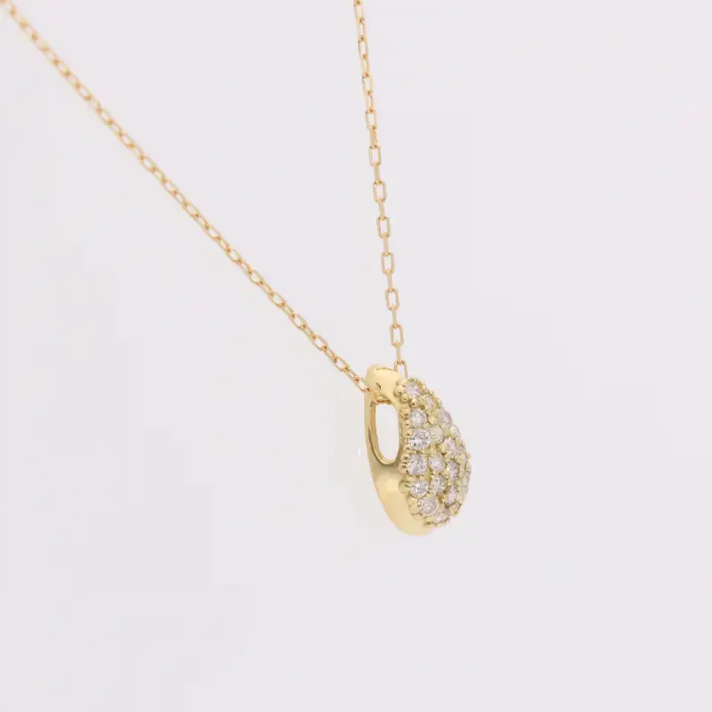 K18 イエローゴールド ティアドロップ ダイヤモンド 0.2ｃｔ ネックレス EJ-117